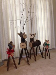 Log Reindeer Family Log Reindeer Family