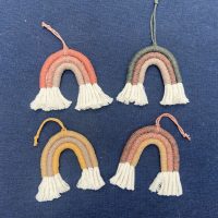 macrame rainbow for car mirror