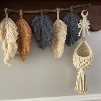 Macrame Feathers and Pod