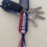 Macrame RWB Keychain Pendant